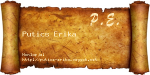 Putics Erika névjegykártya